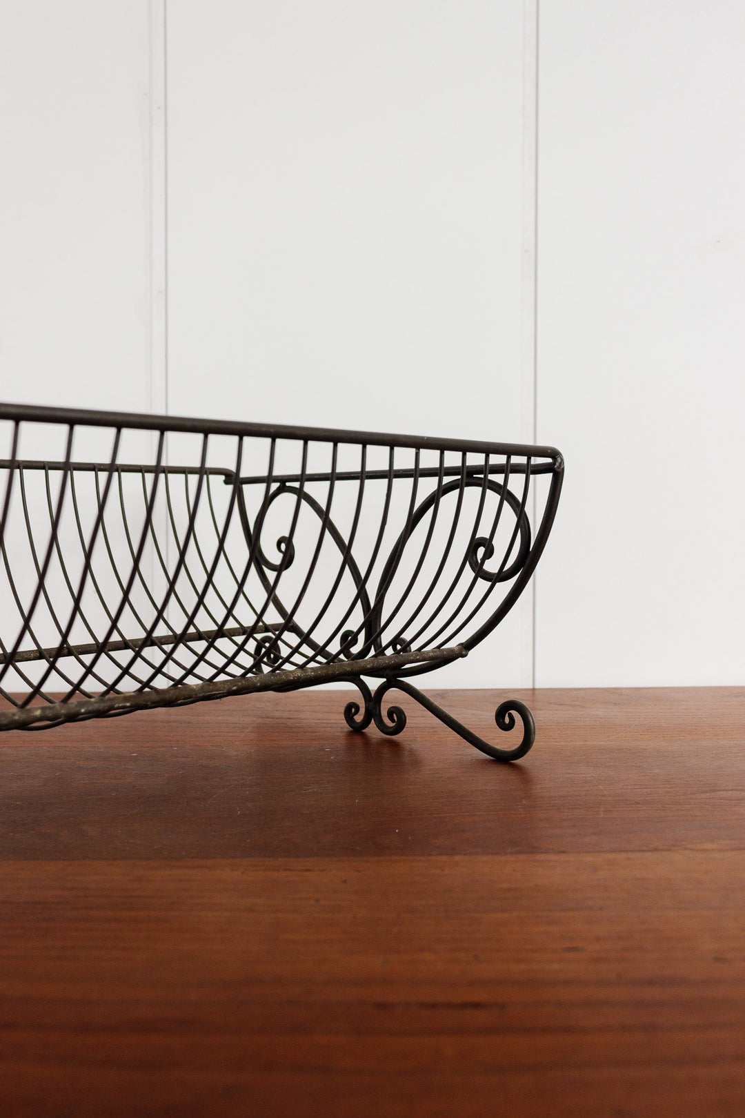 antique french metal scroll drying rack