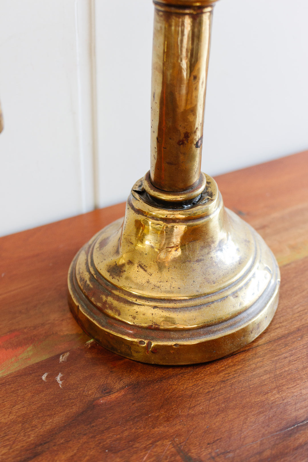 19th century brass gothic altar candelabras