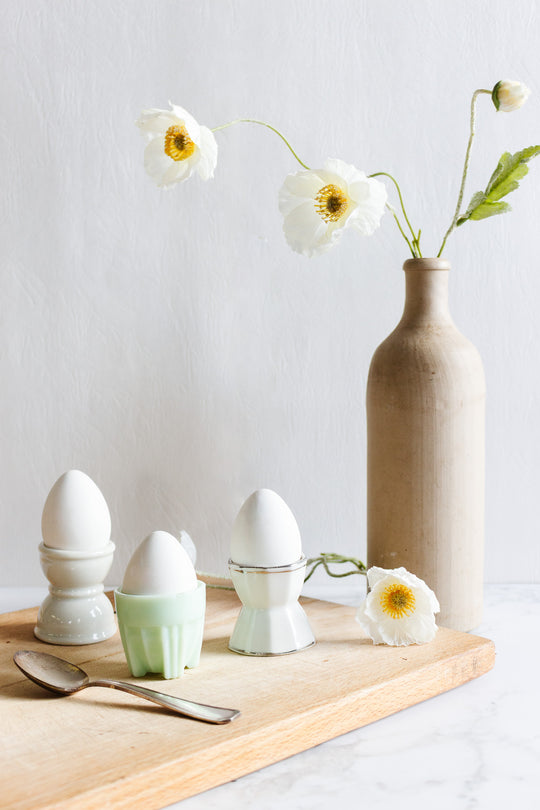 trio of vintage french egg cups - eclectic collection