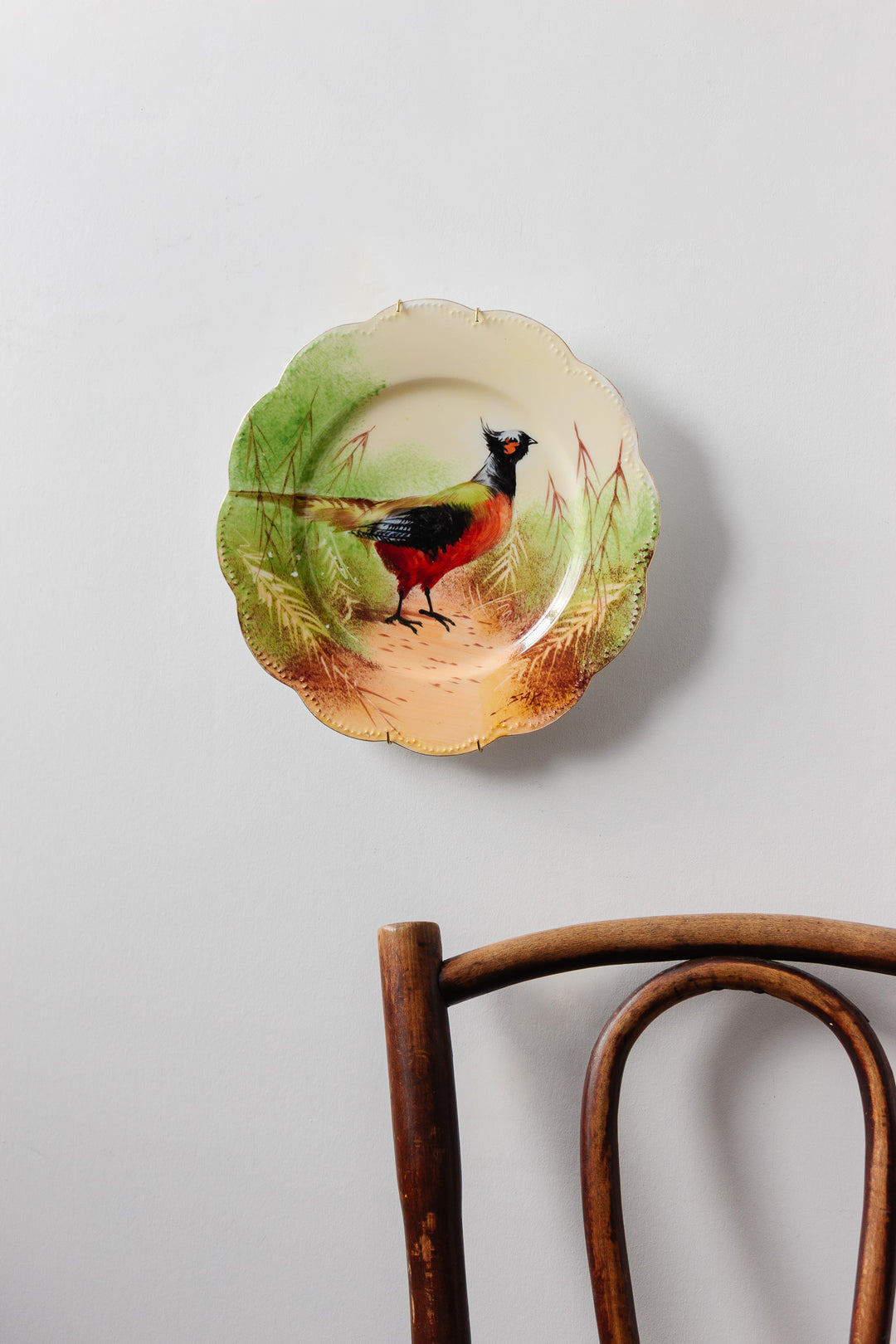 antique french limoges hand painted pheasant plate