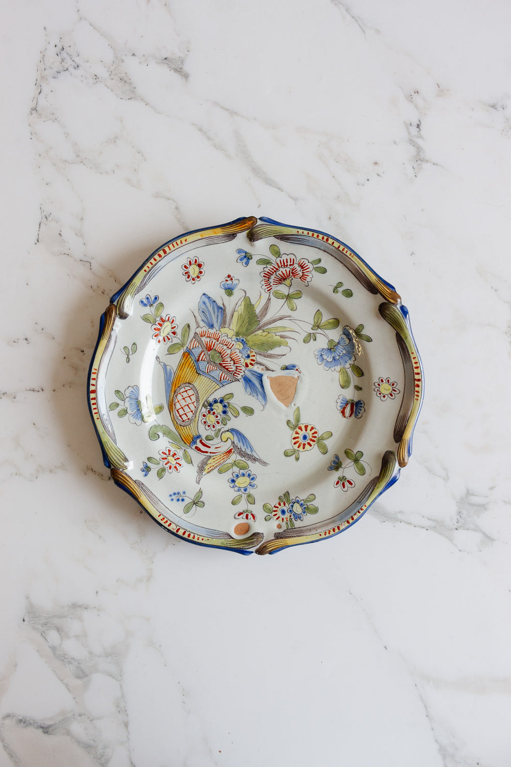k&g luneville france hand painted turn of the century plate