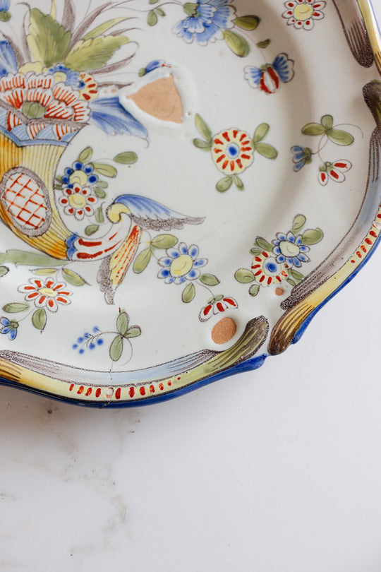 k&g luneville france hand painted turn of the century plate