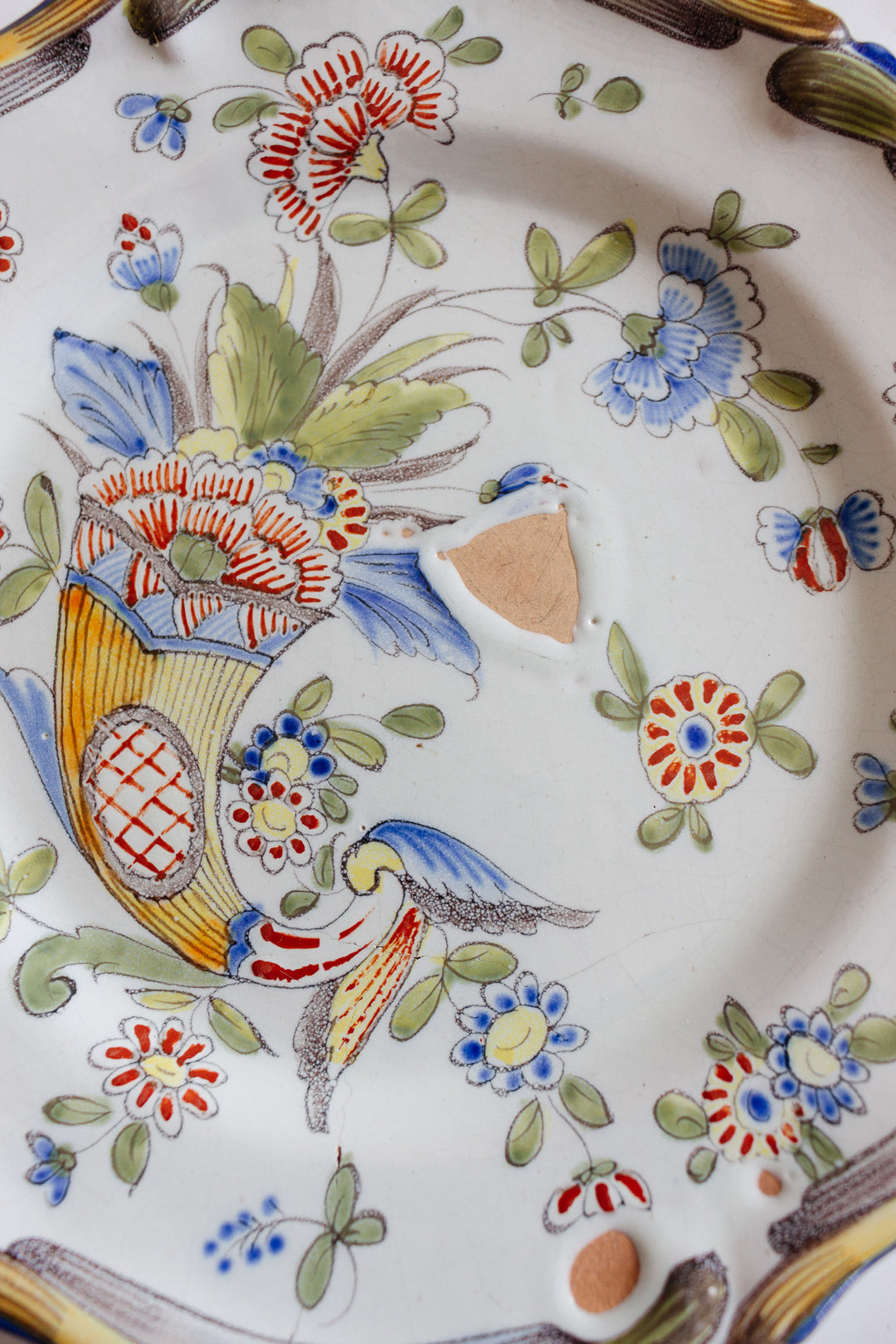 k&g luneville france hand painted turn of the century plate