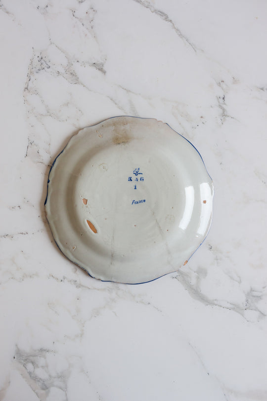 k&g luneville france hand painted turn of the century plate