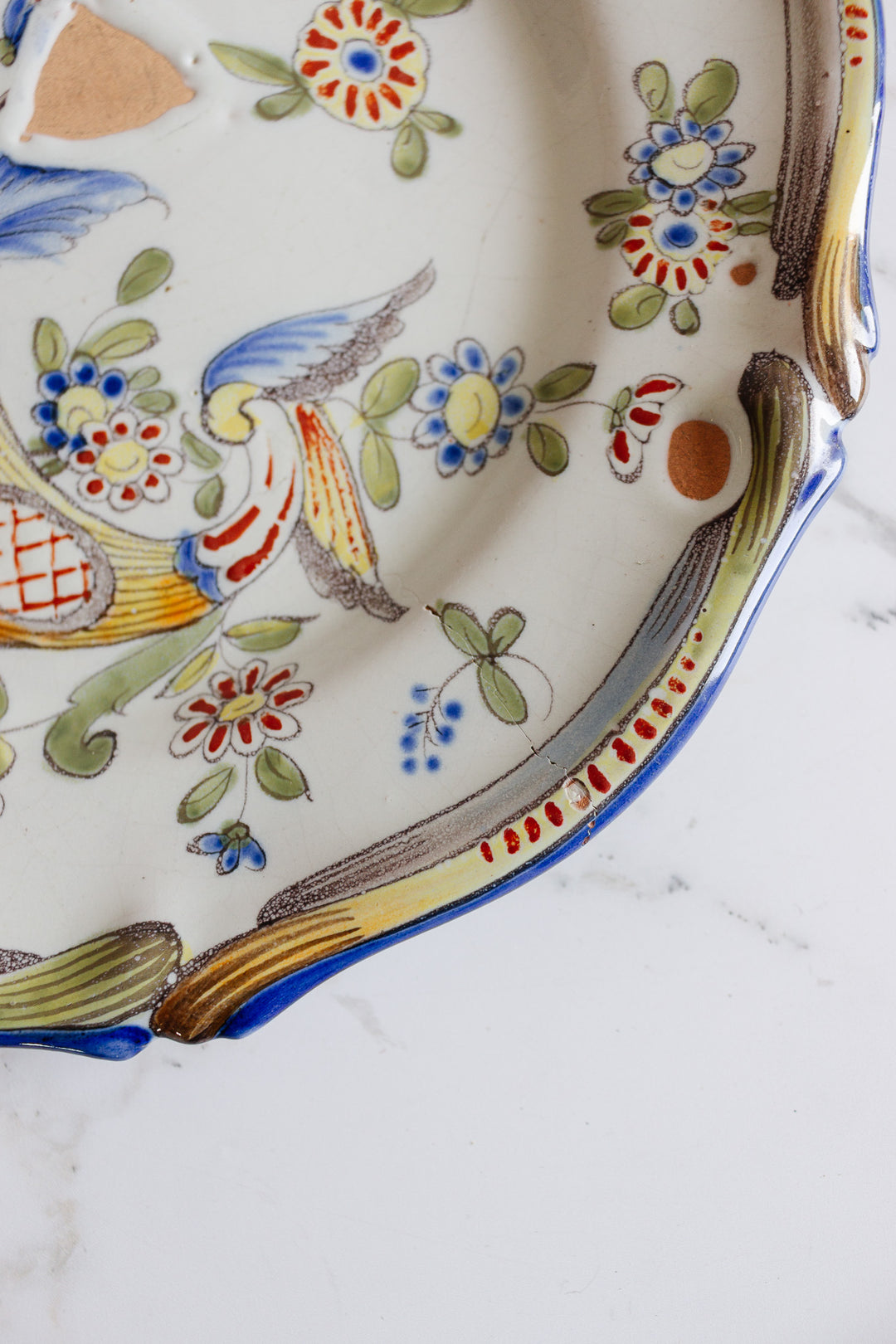 k&g luneville france hand painted turn of the century plate