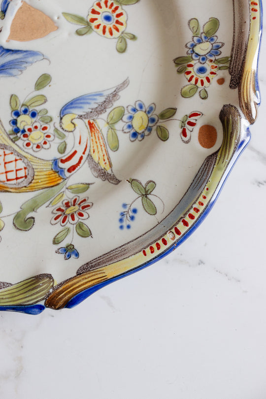 k&g luneville france hand painted turn of the century plate