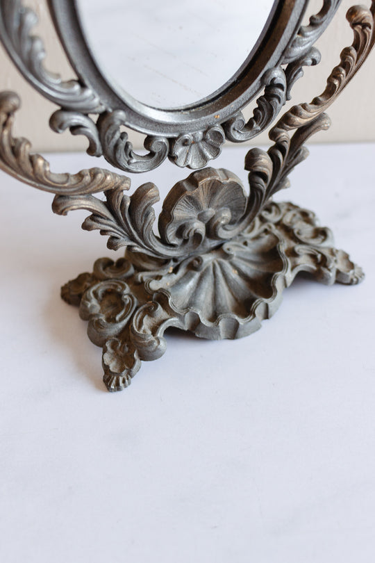 antique French petite rococo style vanity mirror
