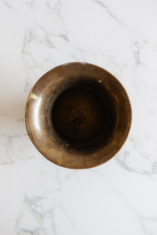 vintage french "top hat" brass planter
