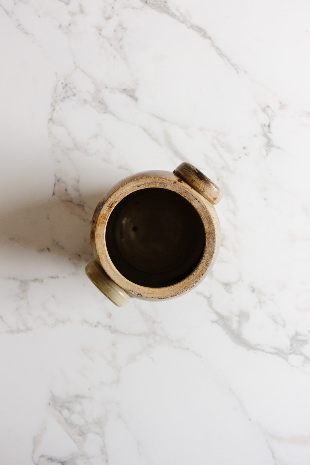 antique french confit pot with handles