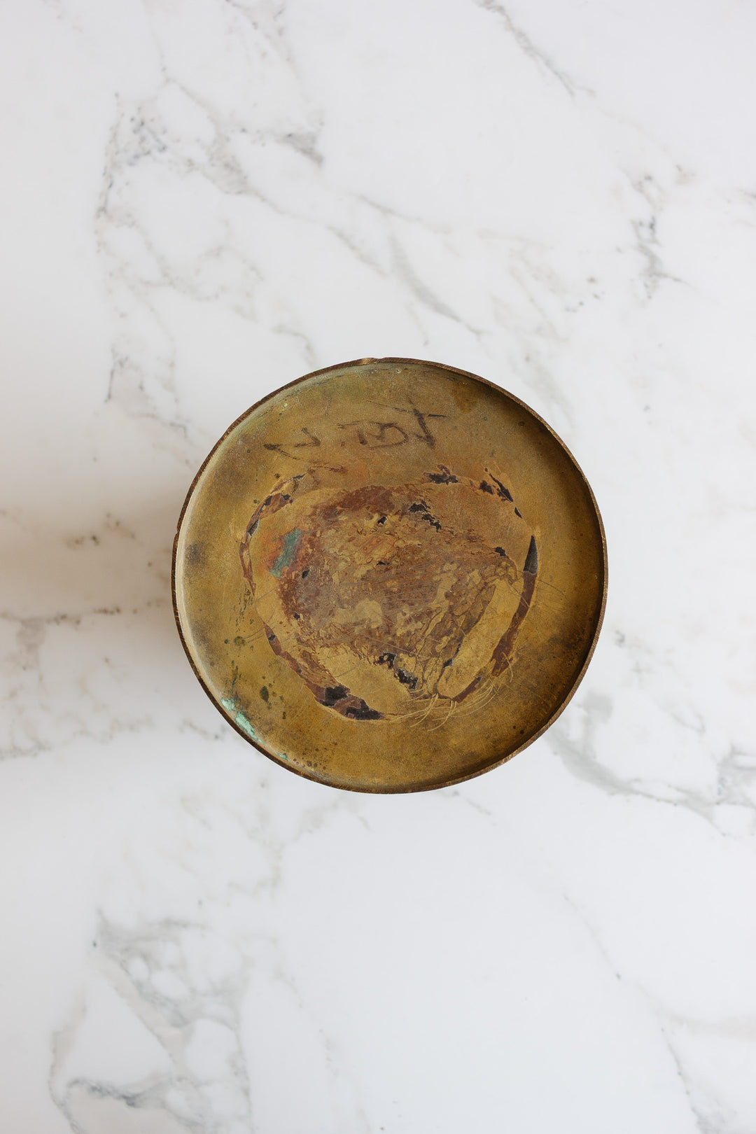 vintage french "top hat" brass planter