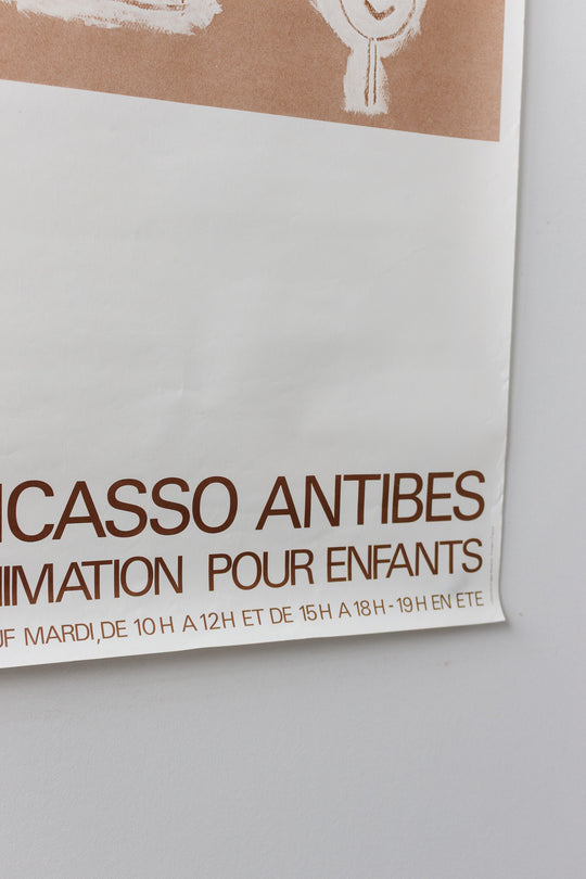 original musée picasso antibes vintage exhibition poster "atelier d'animation pour enfants"