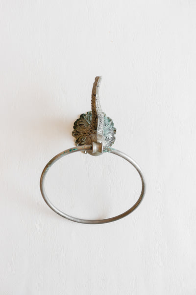 vintage brass koi fish towel ring