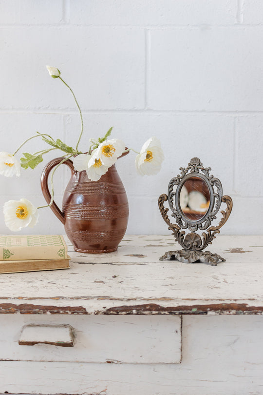 antique French petite rococo style vanity mirror