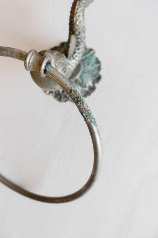 vintage brass koi fish towel ring