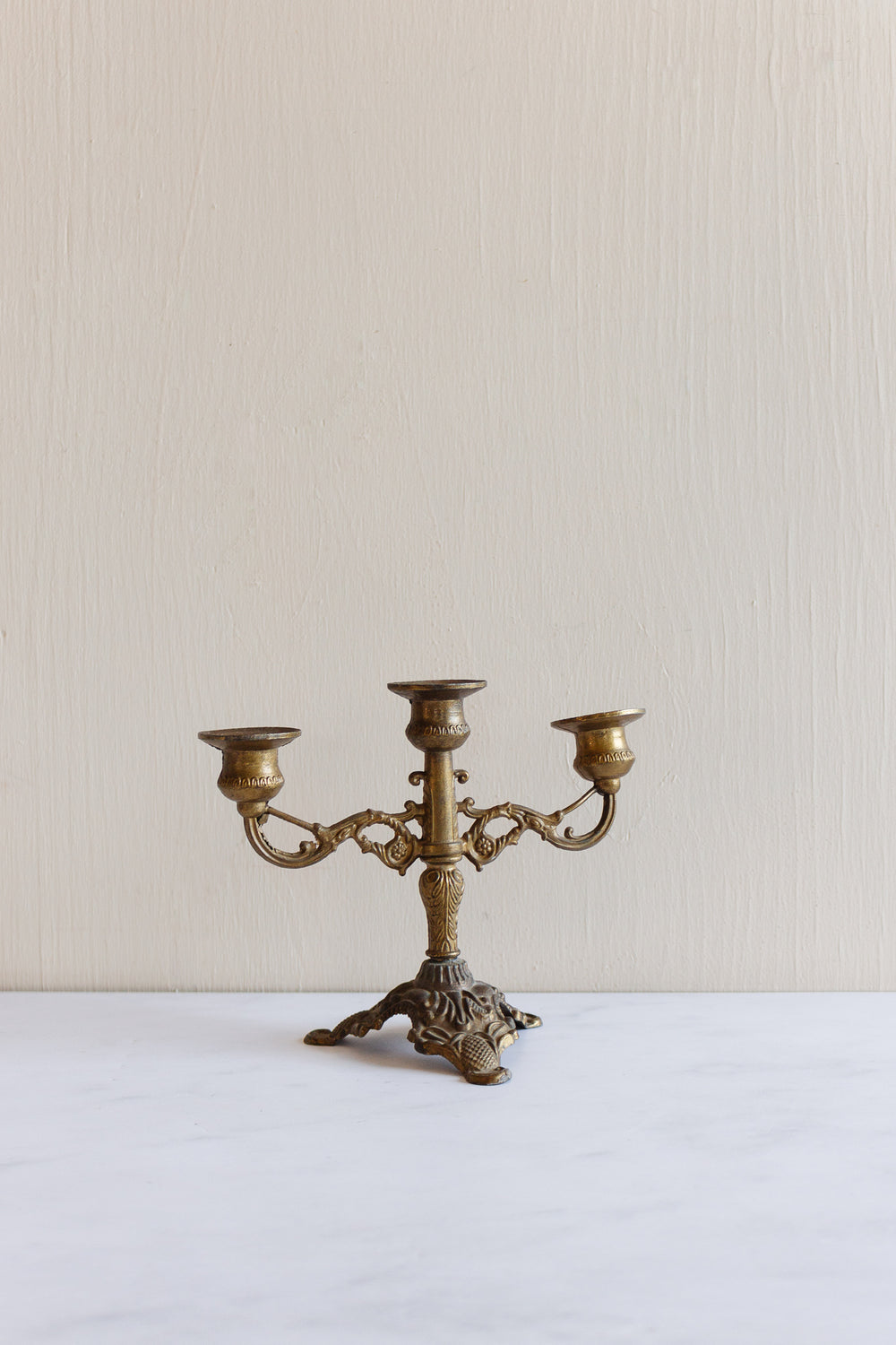 vintage french petite gilt ormolu candleabra