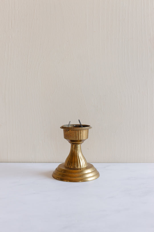 vintage French large brass candlestick