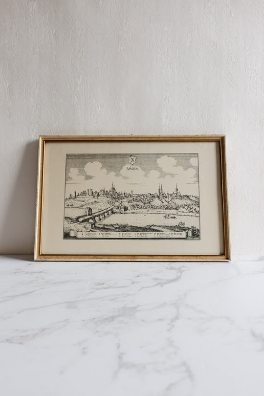 city of saalfeld antique print