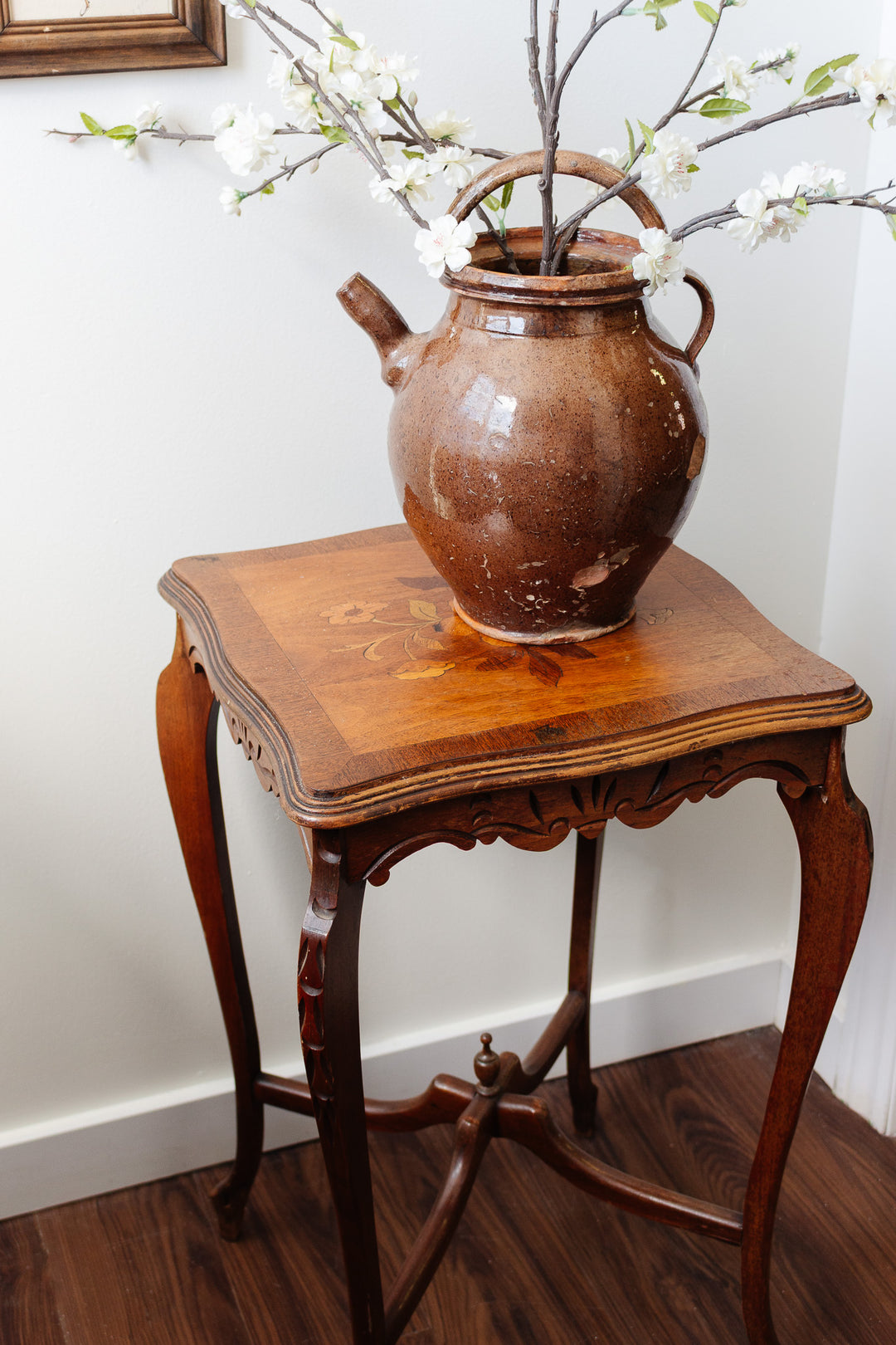pair of vintage Italian marquetry tables