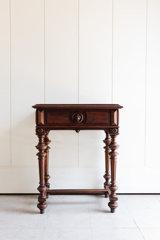 antique french walnut lion head box table