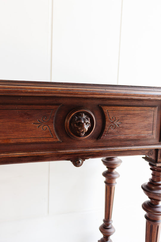 antique french walnut lion head box table