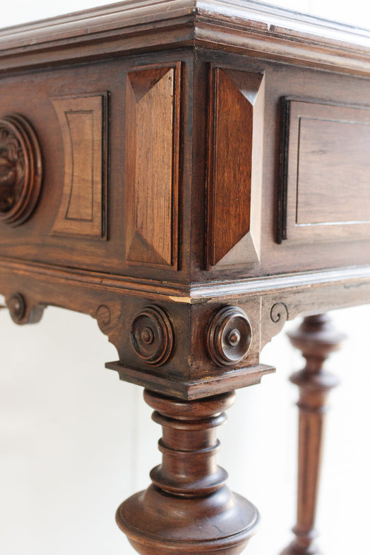 antique french walnut lion head box table
