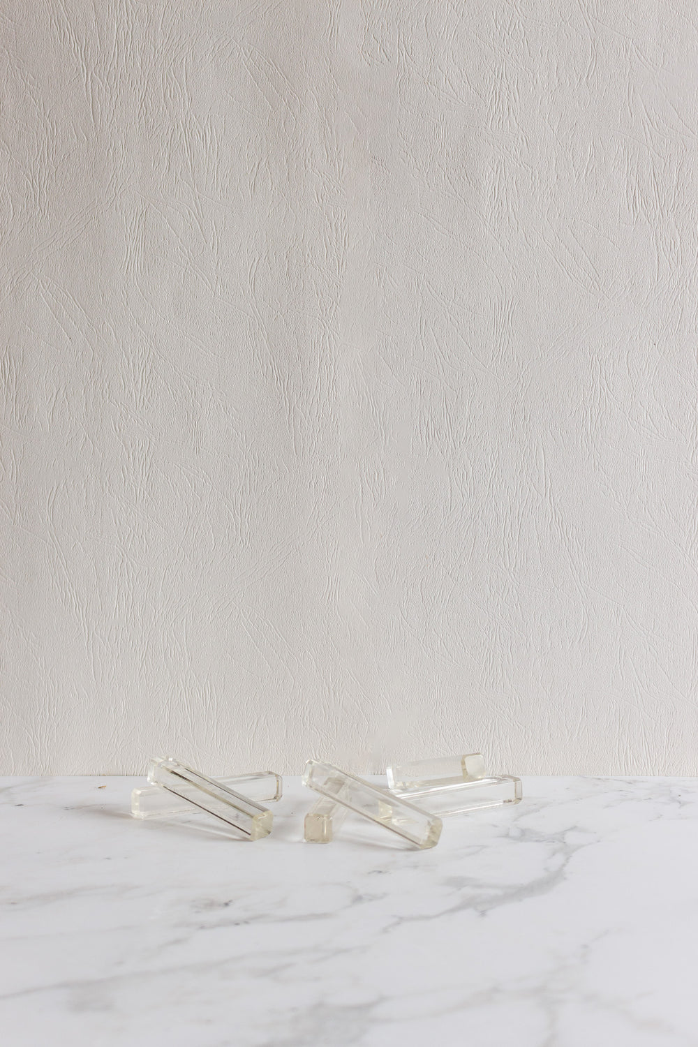 vintage french cut glass knife rests, set of 6