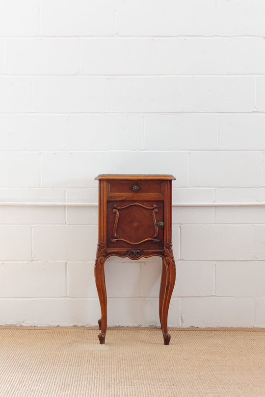 antique french Louis xv style marble top nightstand