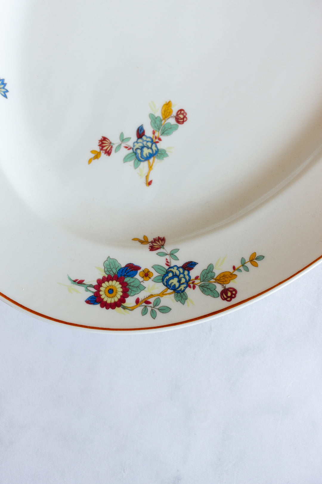 antique limoges "oiseaux et fleurs" painted platter
