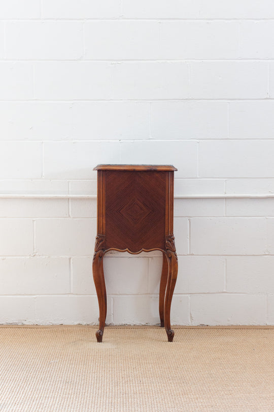 antique french Louis xv style marble top nightstand
