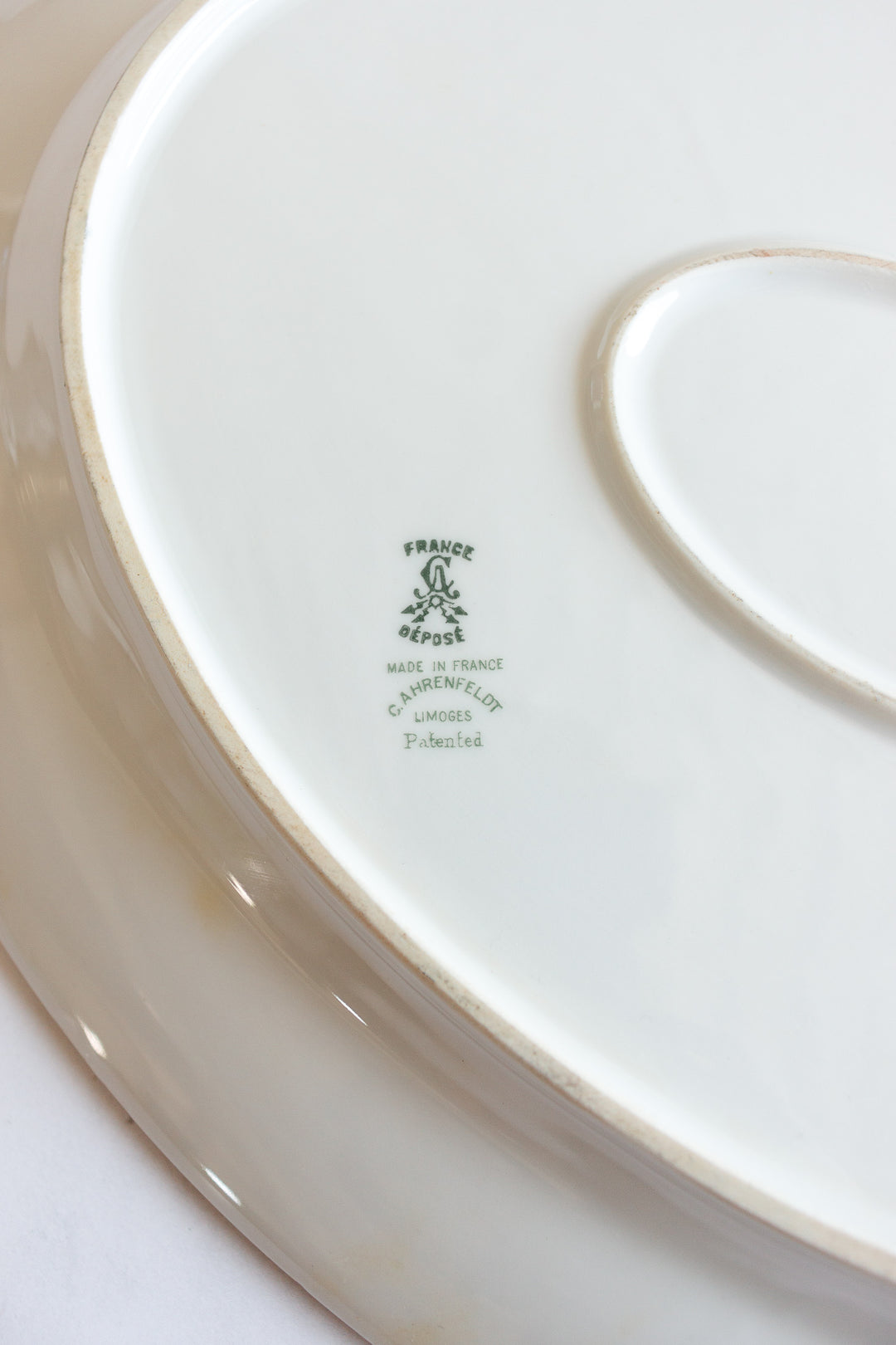 antique limoges "oiseaux et fleurs" painted platter