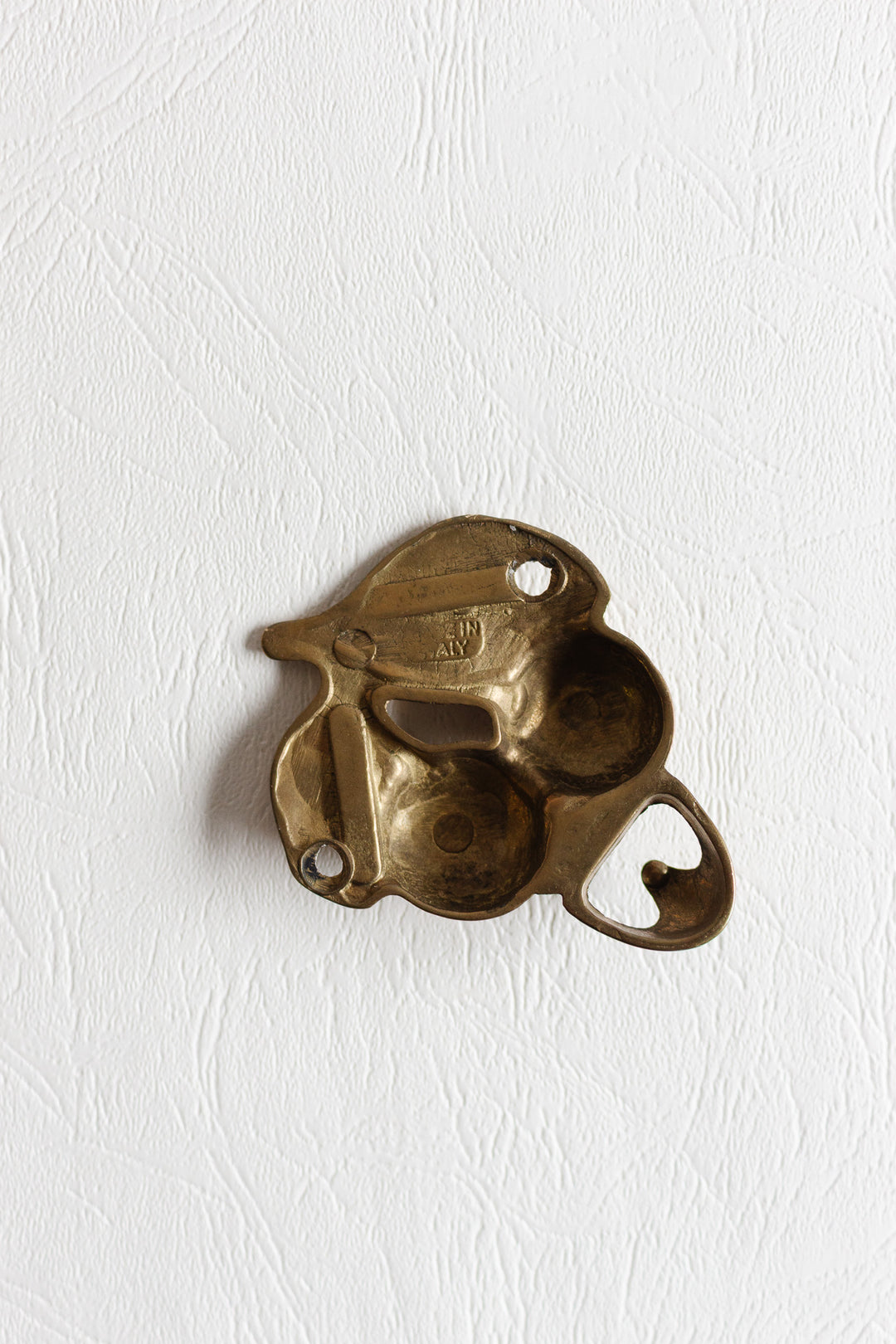vintage french pair of brass "cérise" wall hooks