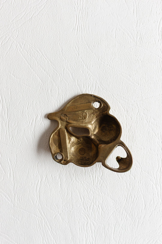 vintage french pair of brass "cérise" wall hooks