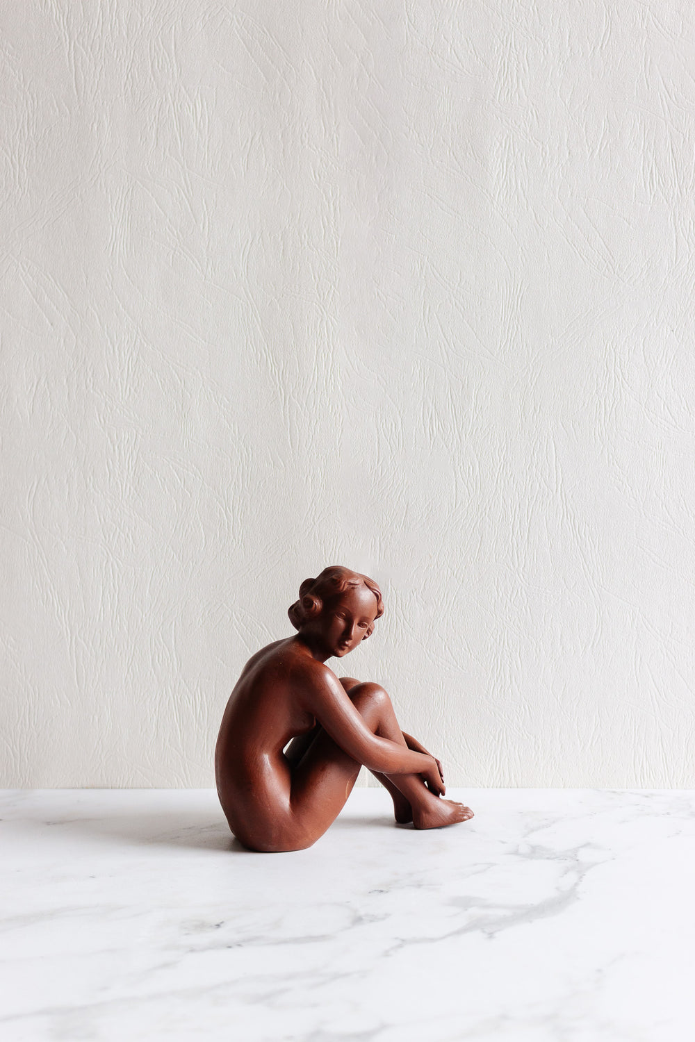 midcentury bisque porcelain goebel seated nude sculpture
