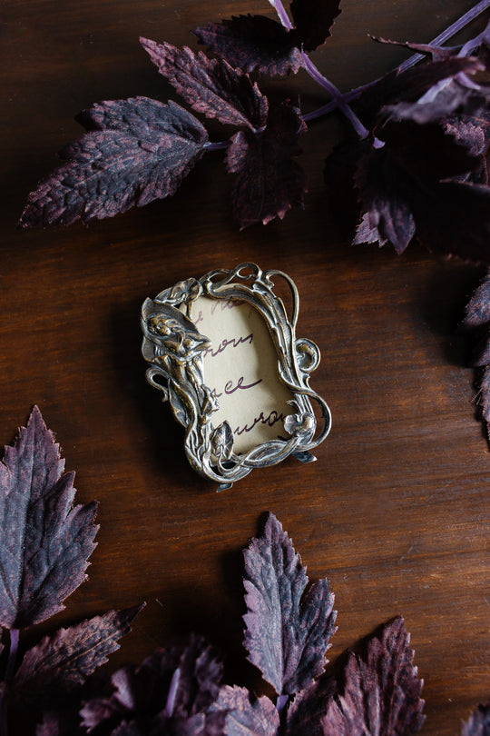 antique french cast metal art nouveau photo frame