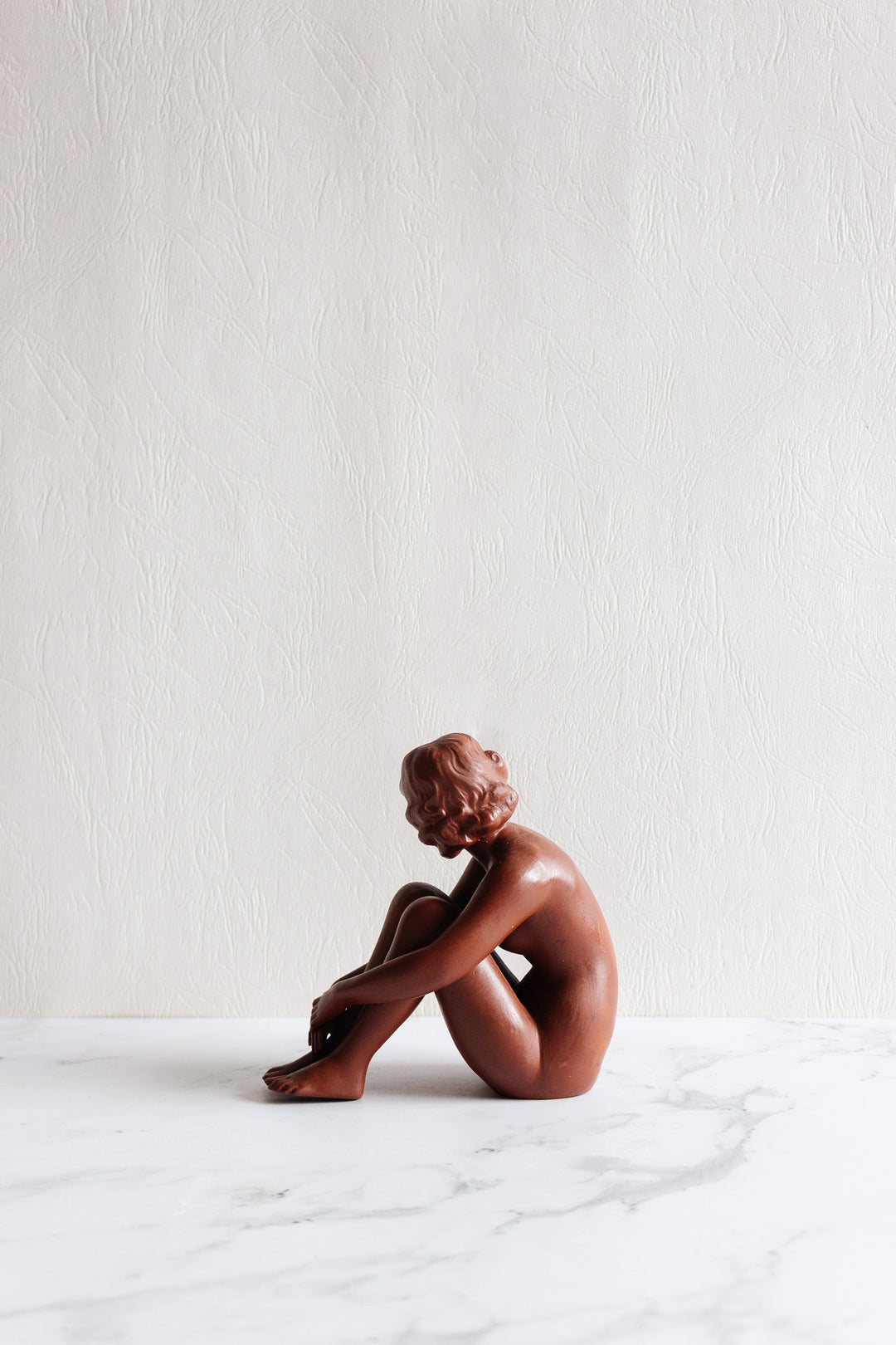 midcentury bisque porcelain goebel seated nude sculpture