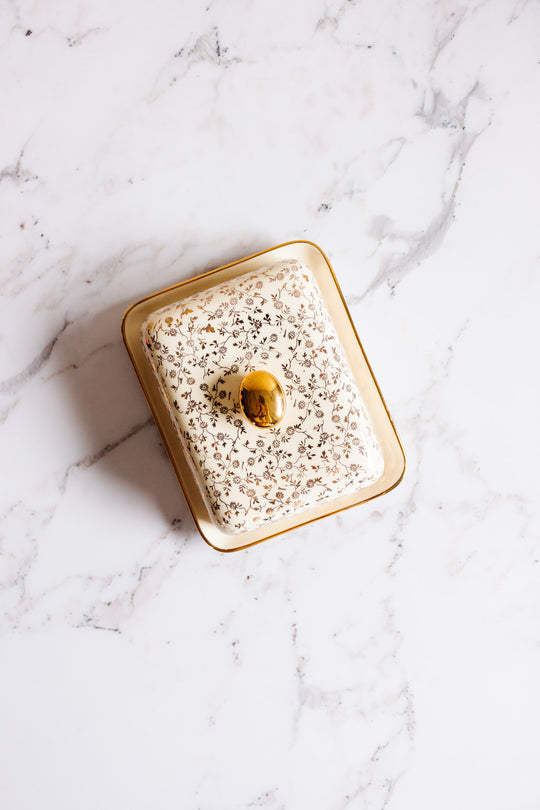 midcentury "mettlach" villeroy & boch butter dish
