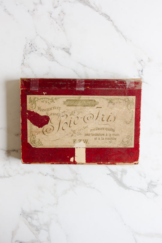 antique Swiss "mercerie" thread storage box