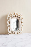 rare antique french carved alabaster mirror