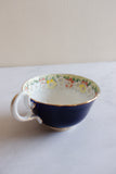 vintage aynsley cobalt blue floral rimmed teacup