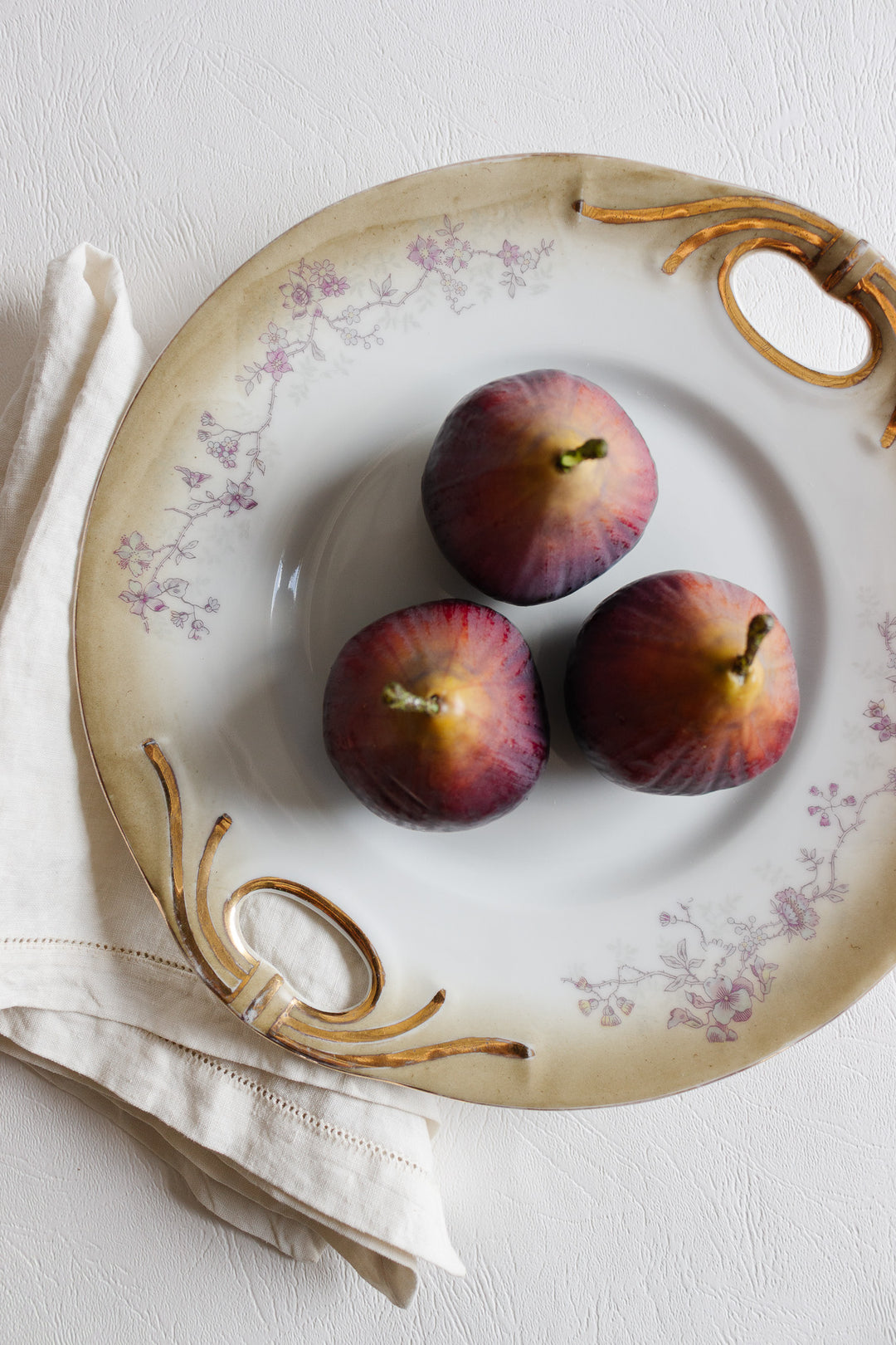 turn of the century "elite limoges" hand painted cake plate