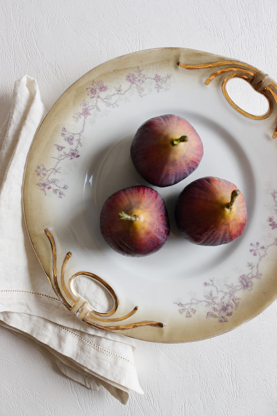 turn of the century "elite limoges" hand painted cake plate