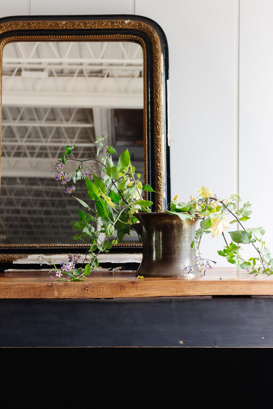 vintage french "top hat" brass planter