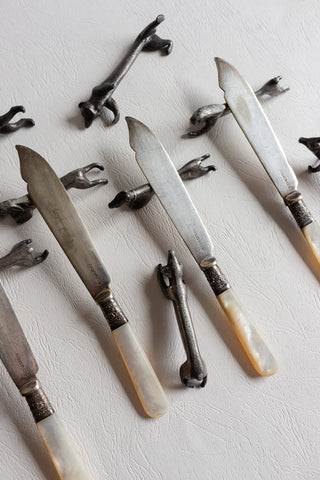 set of 8 antique french "zoomorphe" knife rests