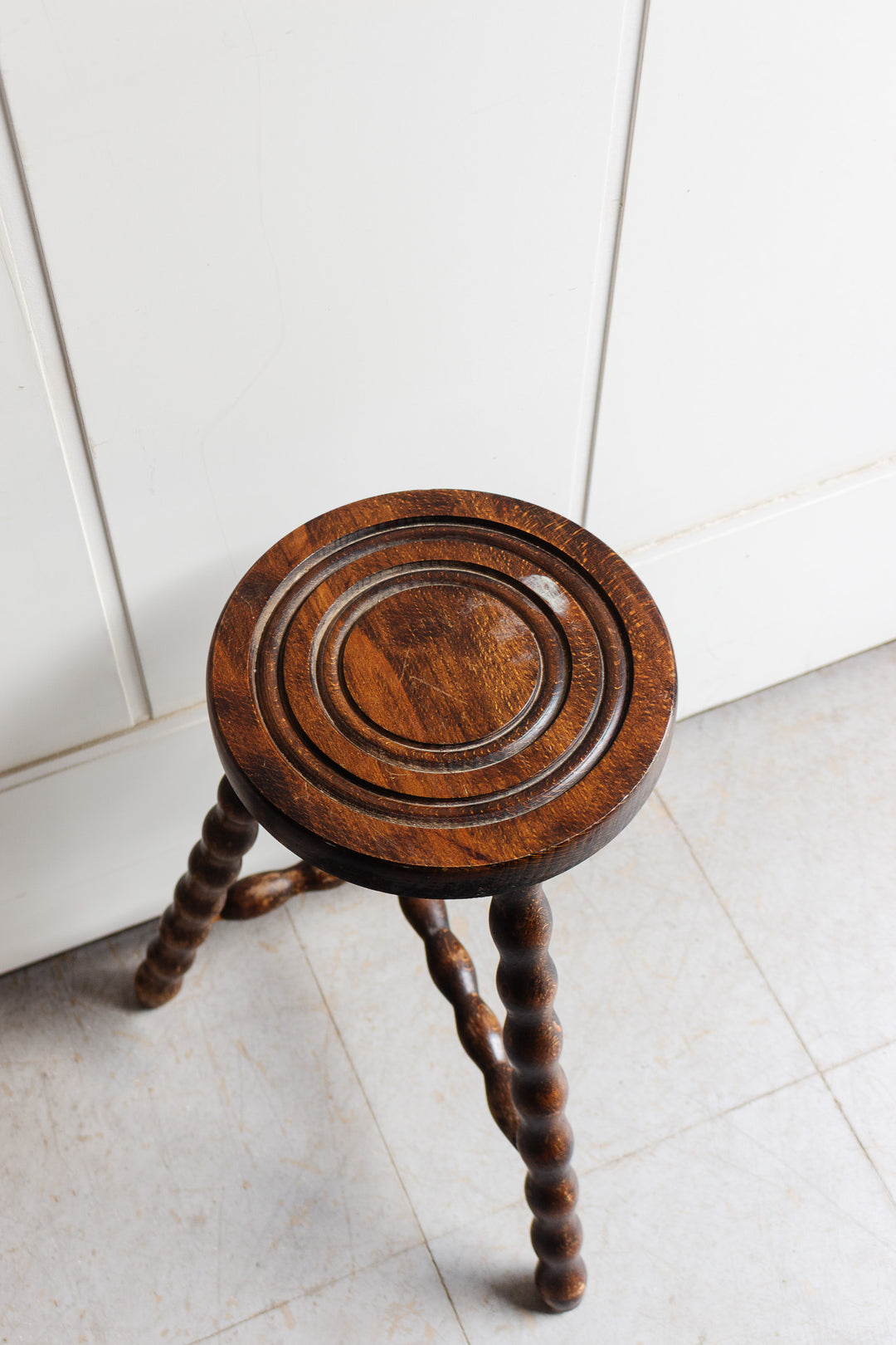 vintage French bobbin leg stool