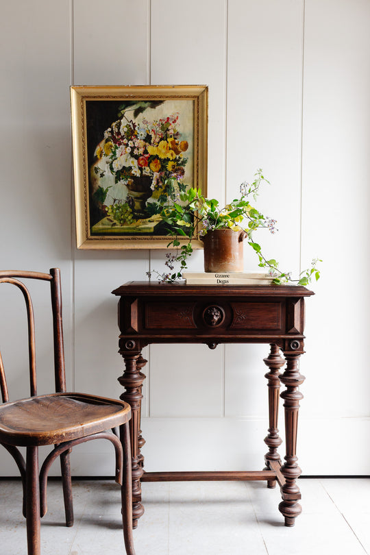 antique french walnut lion head box table