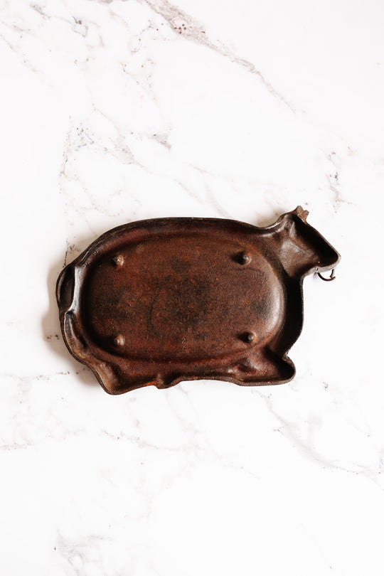 antique german cast iron bull catch all