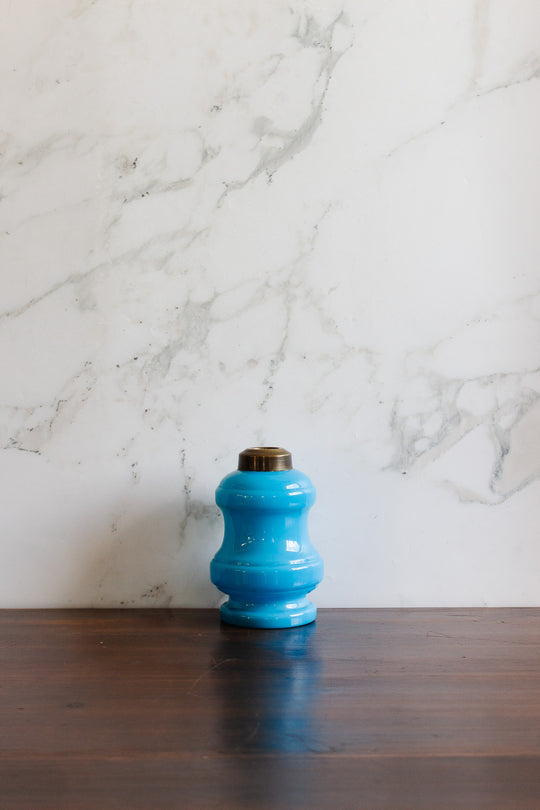 vintage french blue opaline vase