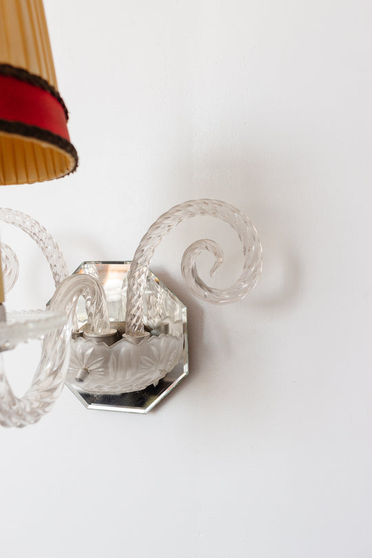 RESERVED - rare 1940s French Venetian Murano mirror sconces, in the style of Barovier