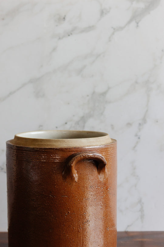 vintage french stoneware confit pot with lid