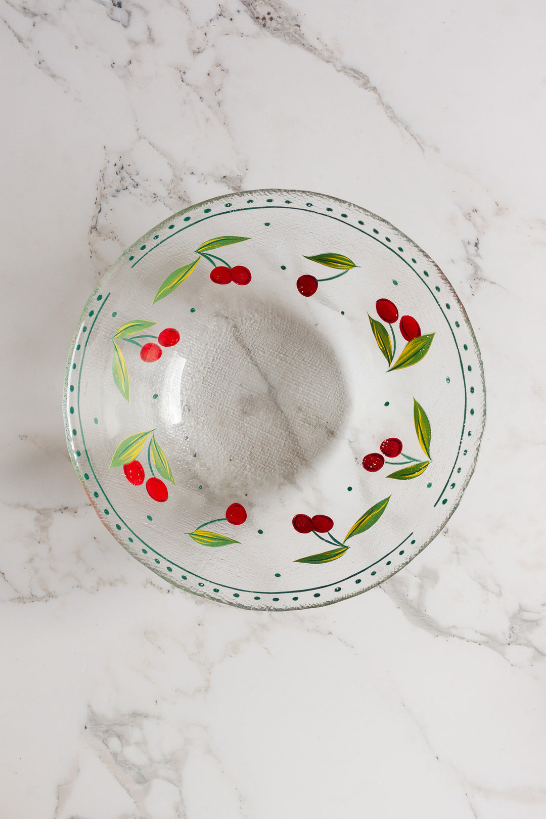 midcentury french "cerises" arcoroc serving bowl with fruit bowls
